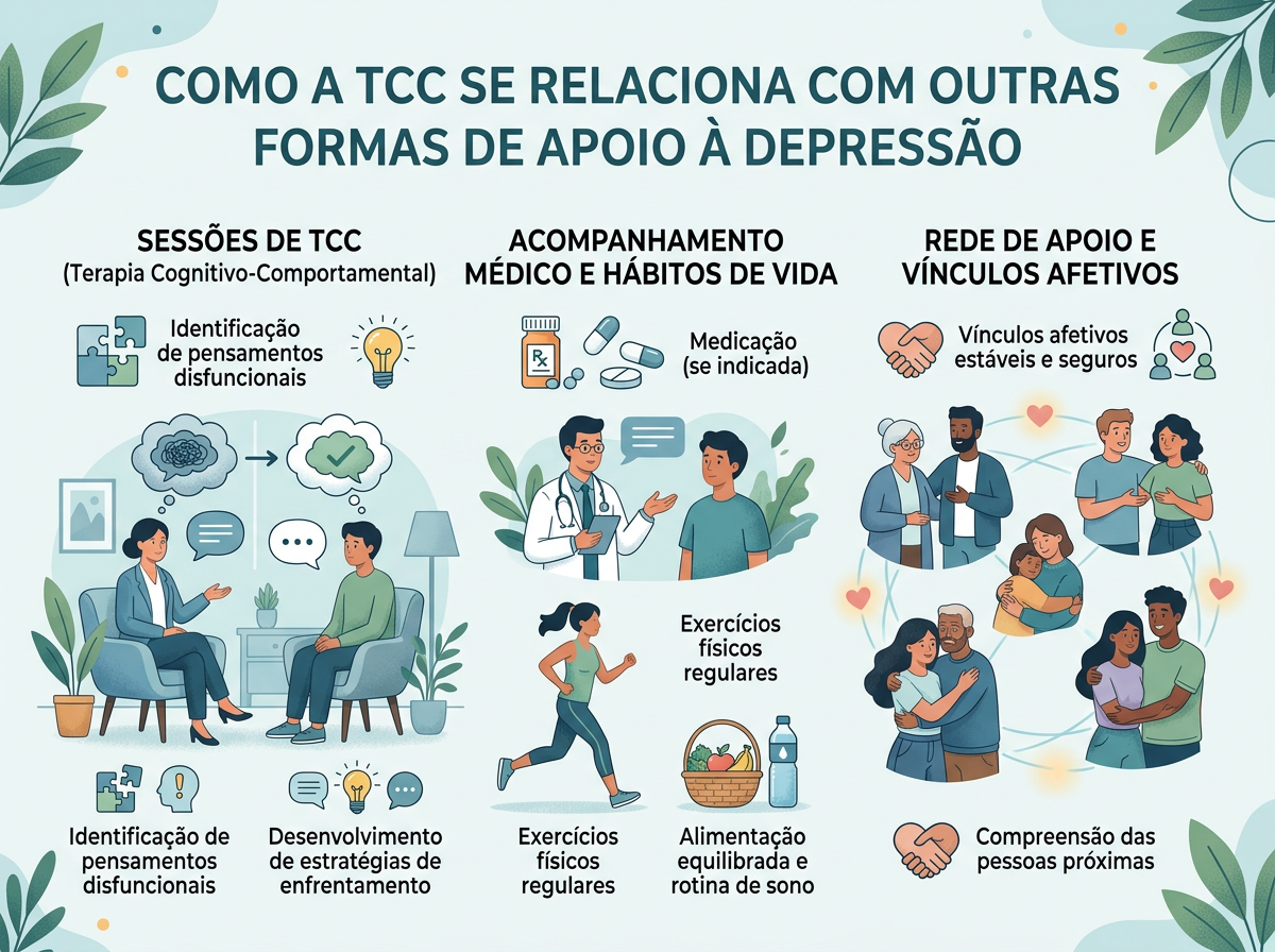 Como a TCC  se relaciona com outras formas de apoio